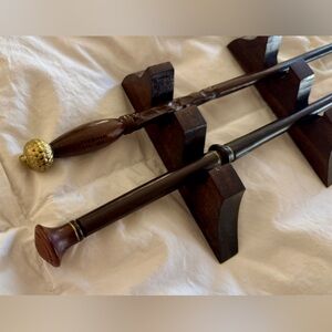 Harry Potter Wand Set with Wooden Stand (Hermione Interactive Wand + Bonus Wand)